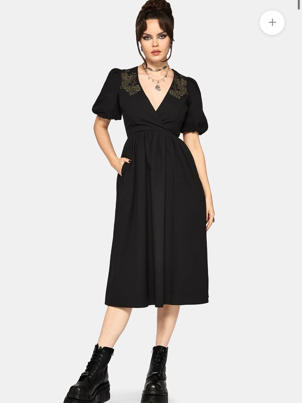 Disturbia Fleux Phoenix Embroidered Wrap Midi Dress